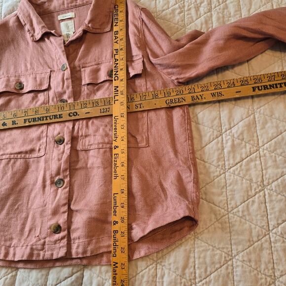 Joie Blouse Women's M Adobe Rose 100% Linen Button Up Summer Coastal Classic - Picture 7 of 7